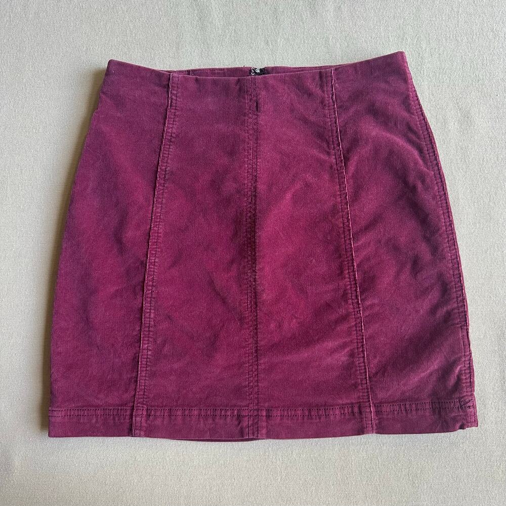 Free People Modern Femme Red Corduroy Mini Skirt